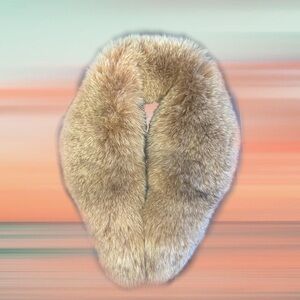 Real Fox Fur Stole - genuine fur, dense and luxurious, warm toned colour